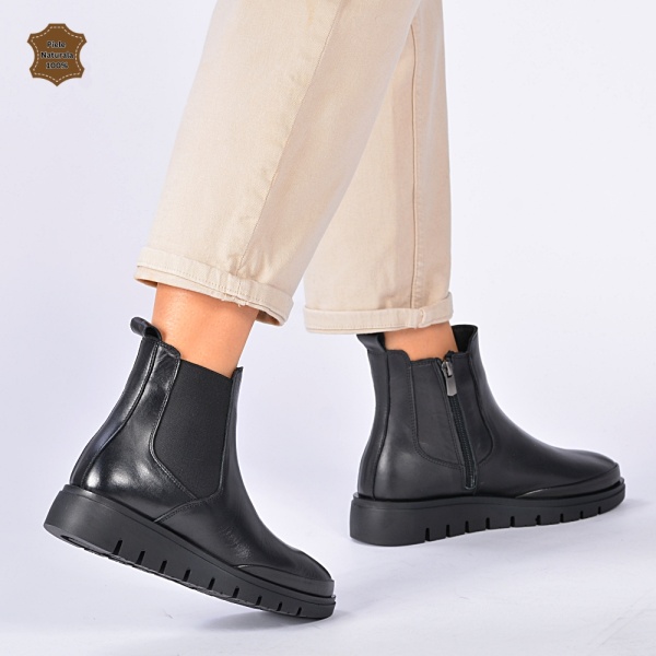 Ghete Dama Piele Naturala Lizzy Negre