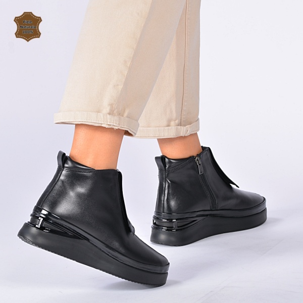Ghete Dama Piele Naturala Lopez 2 Negre
