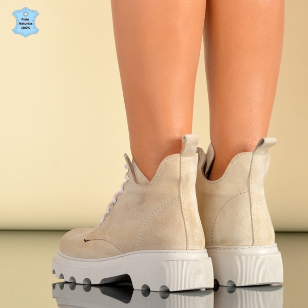 Ghete Dama Piele Naturala Mara Bej- Need 4 Shoes