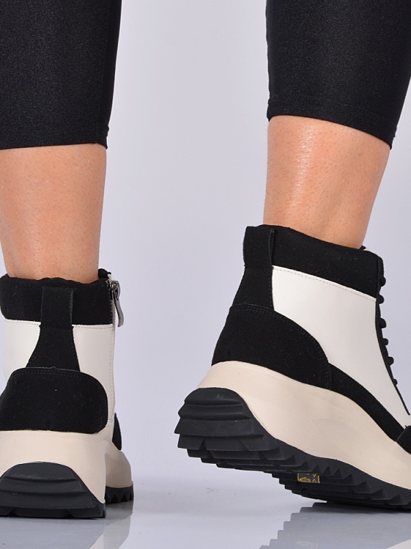 Ghete Sport Justina Alb/Negru