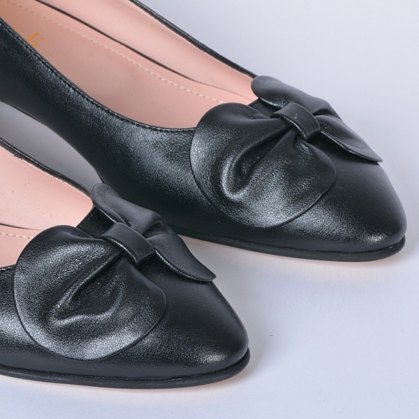 Pantofi Cu Toc Piele Naturala Alissa Negri- Need 4 Shoes