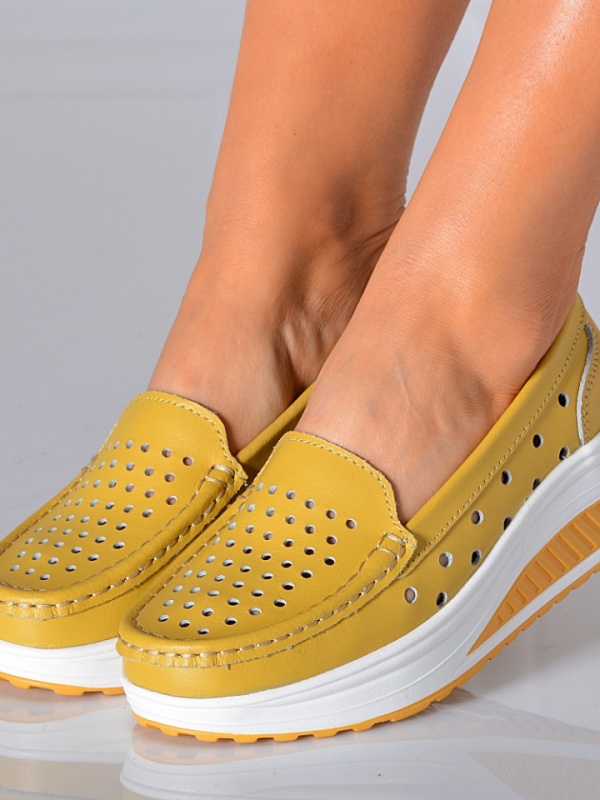 Pantofi Dama Piele Naturala Zena 3 Galbeni- Need 4 Shoes - Need 4 Shoes