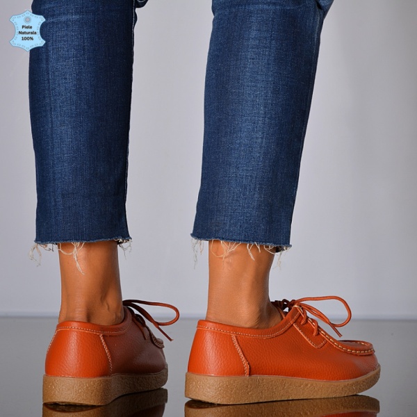 Pantofi Dama Piele Naturala Zora 3 Orange- Need 4 Shoes