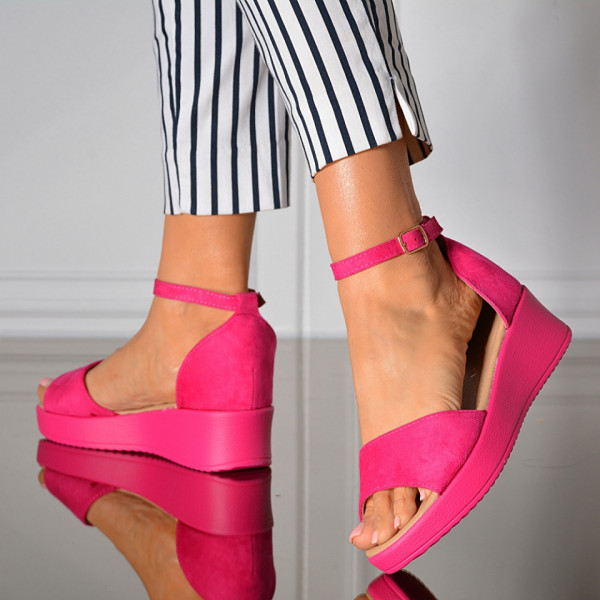 Sandale Cu Platforma Iriana Fuchsia
