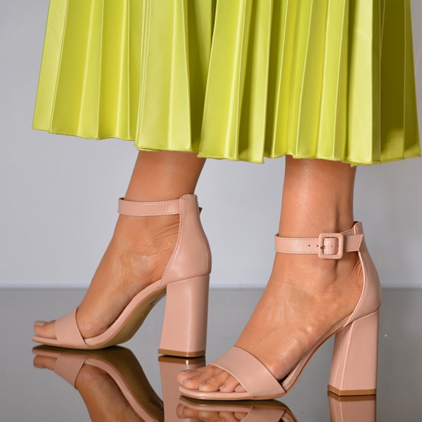 Sandale Dama Cu Toc Katiana Roz- Need 4 Shoes