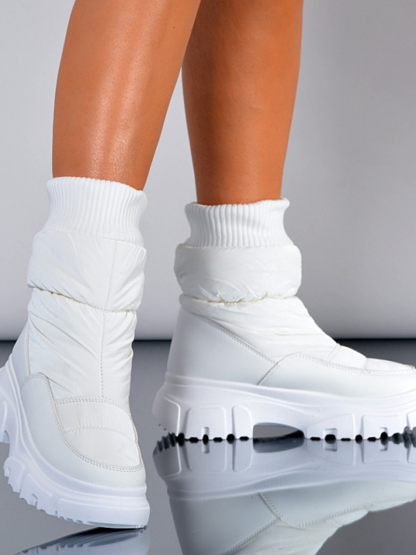 Cizme Dama Imblanite Mavy Albe- Need 4 Shoes