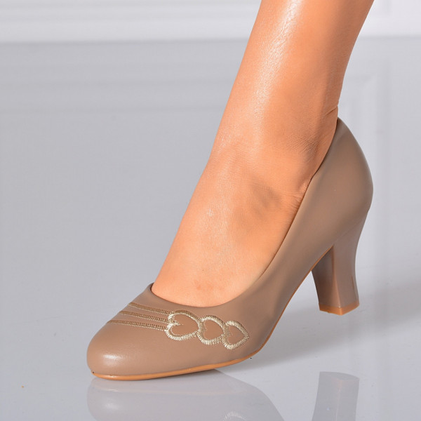 Pantofi Cu Toc Dama Sanziana Kaki