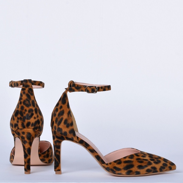Pantofi Cu Toc Piele Naturala Kayla Animal Print- Need 4 Shoes