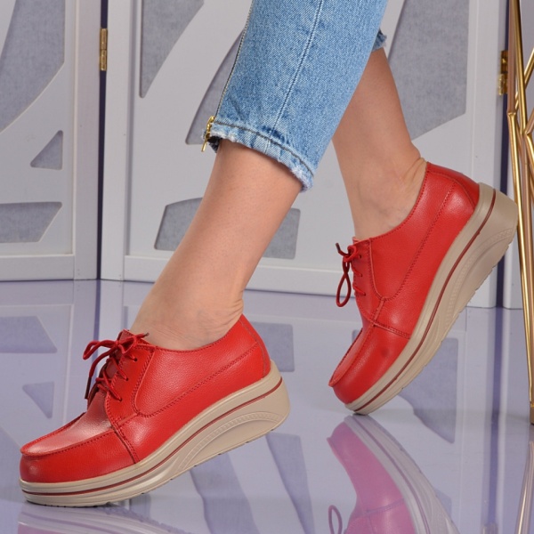 Pantofi Dama Piele Naturala Corso Rosii- Need 4 Shoes