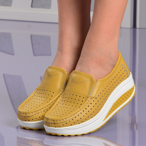 Pantofi Dama Piele Naturala Jet Yellow