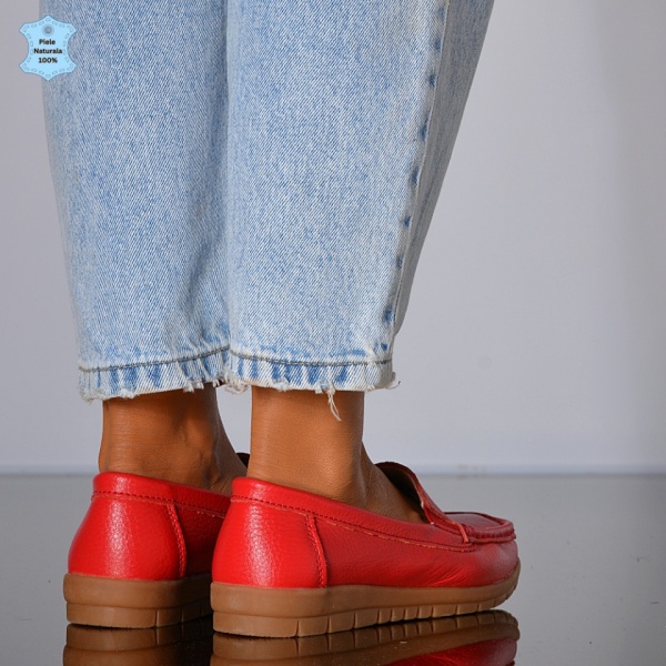 Pantofi Dama Piele Naturala Rolina Rosii - Need 4 Shoes
