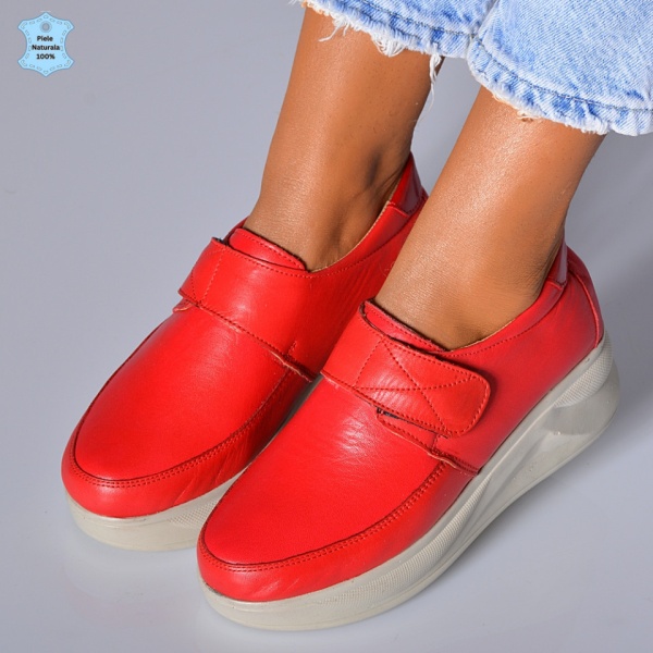 Pantofi Dama Piele Naturala Suzana Rosii- Need 4 Shoes