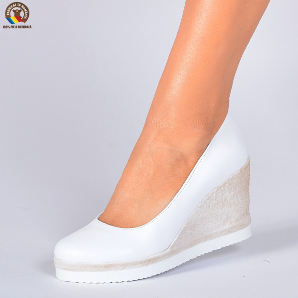 Pantofi Dama Piele Naturala Zelyna Albi