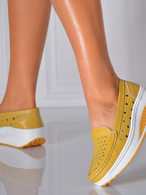 Pantofi Dama Piele Naturala Zena 3 Galbeni- Need 4 Shoes - Need 4 Shoes