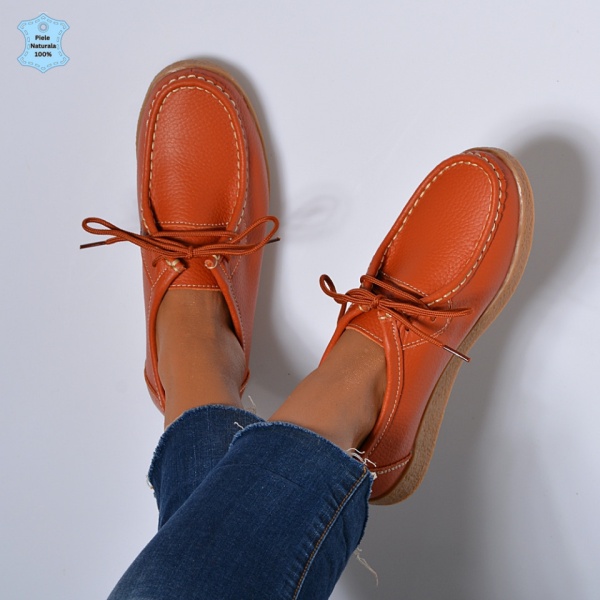 Pantofi Dama Piele Naturala Zora 3 Orange- Need 4 Shoes