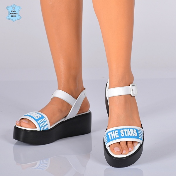 Sandale Dama Piele Naturala Lolly Albastre- Need 4 Shoes