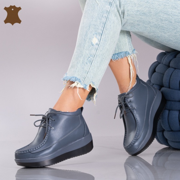 Ghete Dama Imblanite Piele Naturala Tokyo Gri - Need 4 Shoes