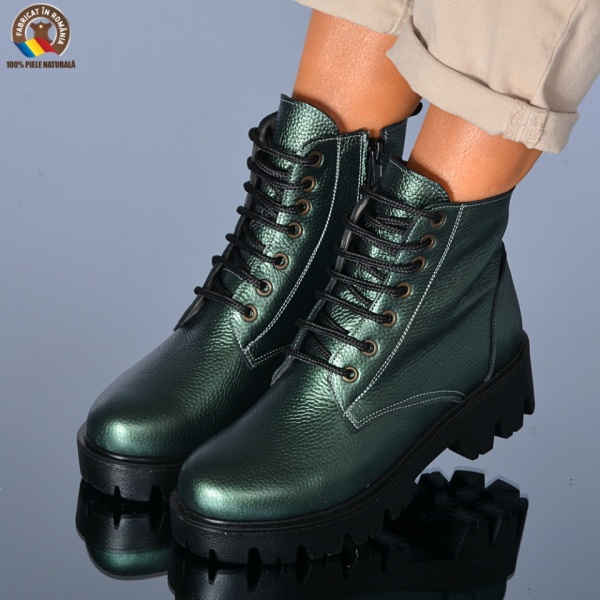 Ghete Dama Piele Naturala Maryn Verzi- Need 4 Shoes