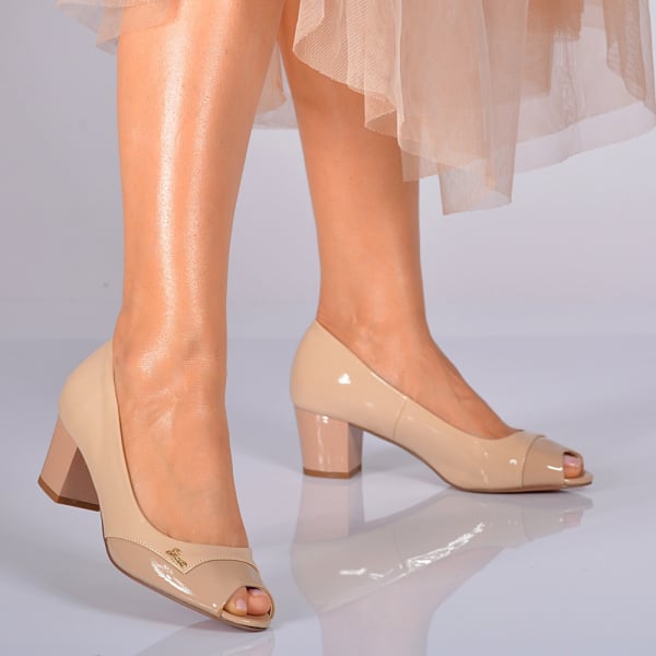 Pantofi Cu Toc Dama Bica Apricot