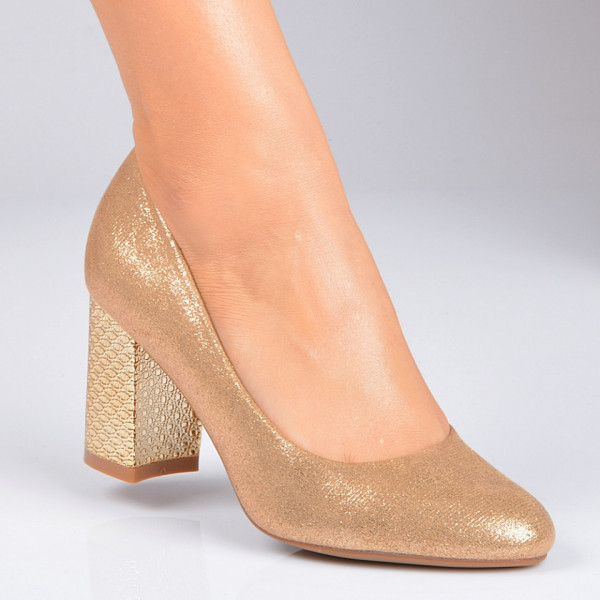 Pantofi Cu Toc Dama Etell Roze