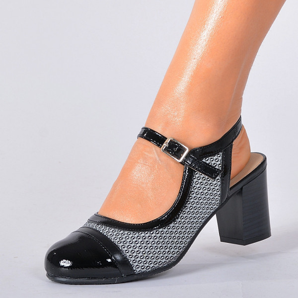 Pantofi Cu Toc Dama Fatyma Negri