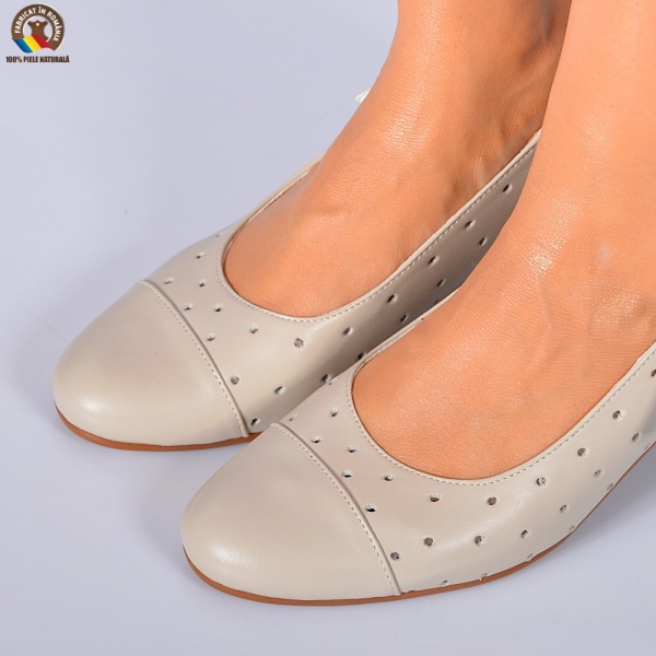 Pantofi Cu Toc Piele Naturala Bari Nude - Need 4 Shoes