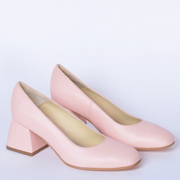 Pantofi Cu Toc Piele Naturala Idris Roz- Need 4 Shoes