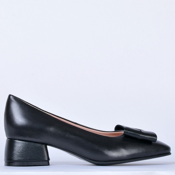 Pantofi Cu Toc Piele Naturala Iness Negri- Need 4 Shoes