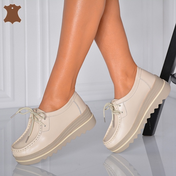 Pantofi Dama Piele Naturala Corso 4 Bej- Need 4 Shoes