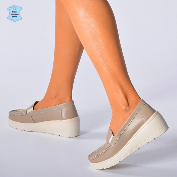 Pantofi Dama Piele Naturala Iuliana Bej- Need 4 Shoes