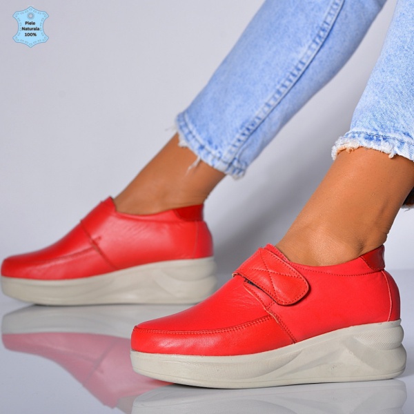 Pantofi Dama Piele Naturala Suzana Rosii- Need 4 Shoes