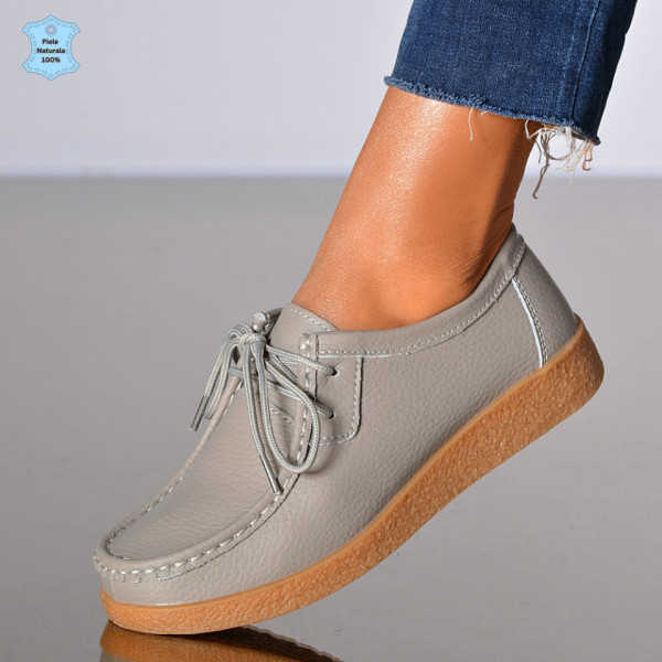 Pantofi Dama Piele Naturala Zora 3 Gri