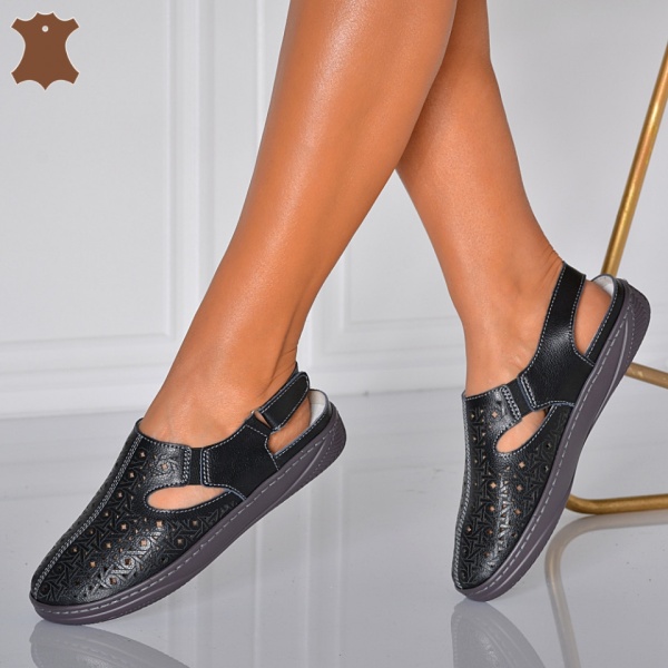 Sandale Dama Piele Naturala Patry Negre- Need 4 Shoes