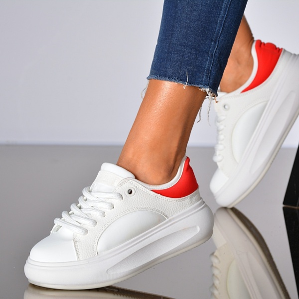Adidasi Dama Jordy Alb/Rosu- Need 4 Shoes