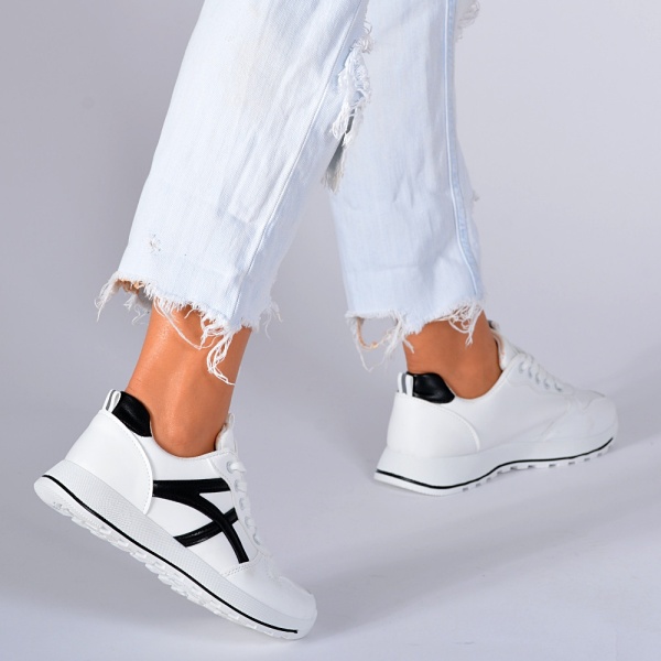 Adidasi Dama Naly 6 Alb/Negru