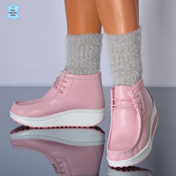 Ghete dama Piele Naturala Zena 2 Roz- Need 4 Shoes