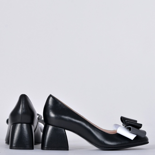 Pantofi Cu Toc Piele Naturala Arabella Negri- Need 4 Shoes