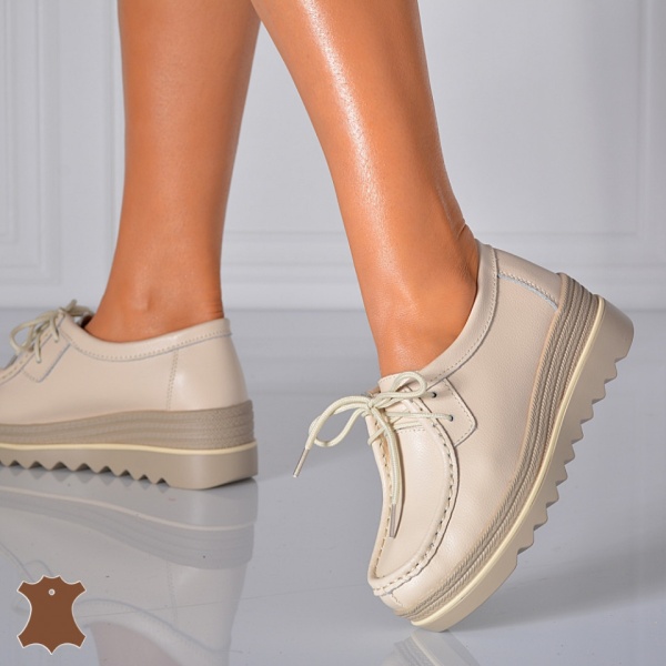 Pantofi Dama Piele Naturala Corso 4 Bej- Need 4 Shoes