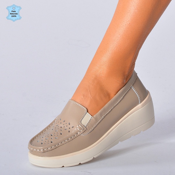Pantofi Dama Piele Naturala Iuliana Bej- Need 4 Shoes
