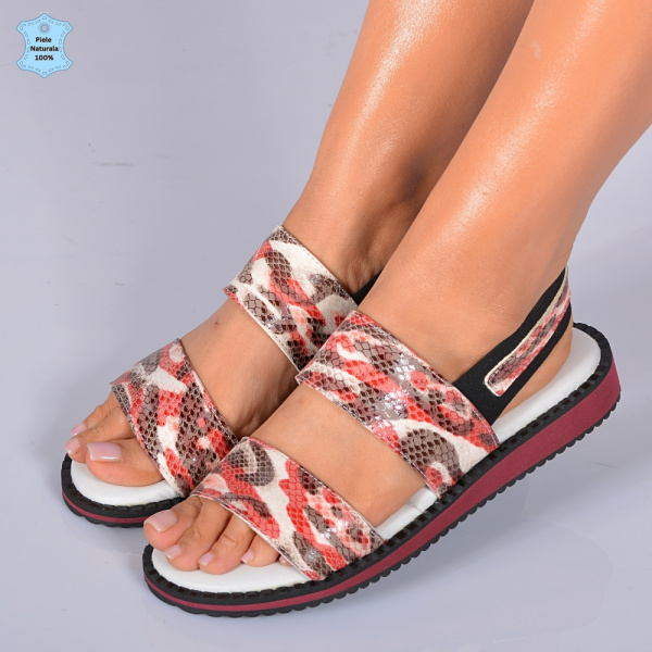 Sandale Dama Piele Naturala Ruby Rosii