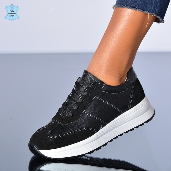 Adidasi Dama Piele Naturala Maurina Negri- Need 4 Shoes