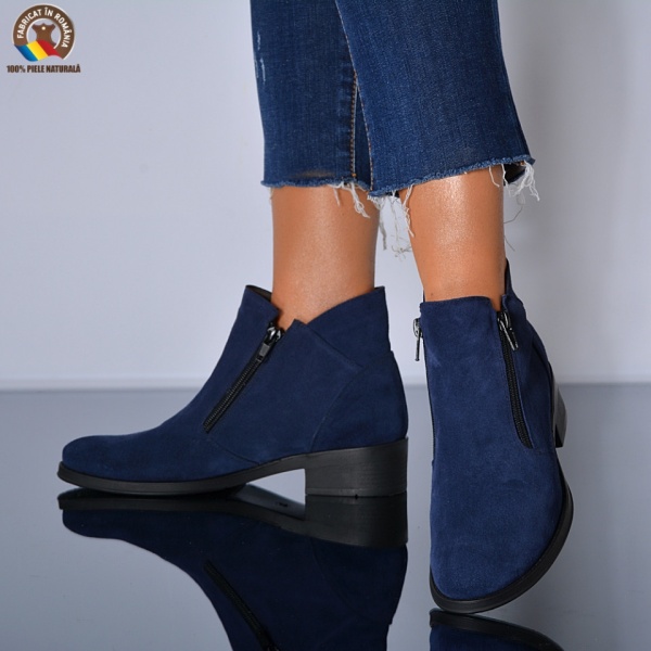 Ghete Dama Piele Naturala Bety 3 Navy- Need 4 Shoes