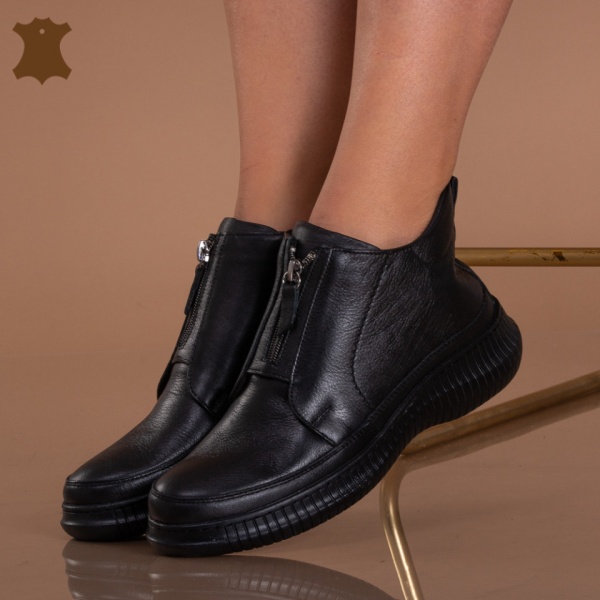 Ghete Dama Piele Naturala Cony Negre - Need 4 Shoes