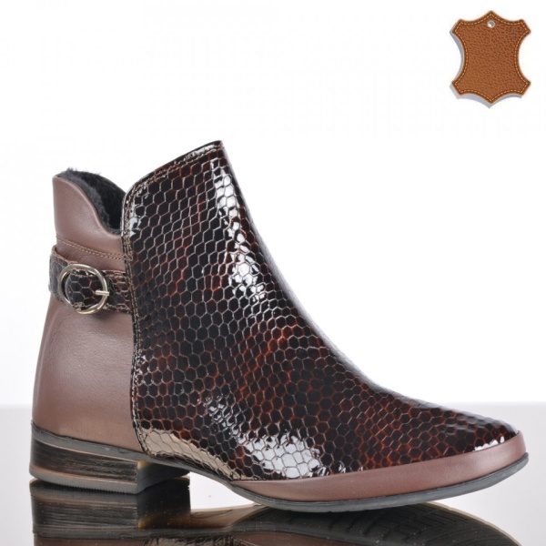 Ghete Dama Piele Naturala Hazal 3 Maro- Need 4 Shoes