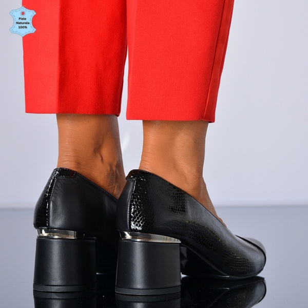 Pantofi Cu Toc Piele Naturala Divia Negri- Need 4 Shoes