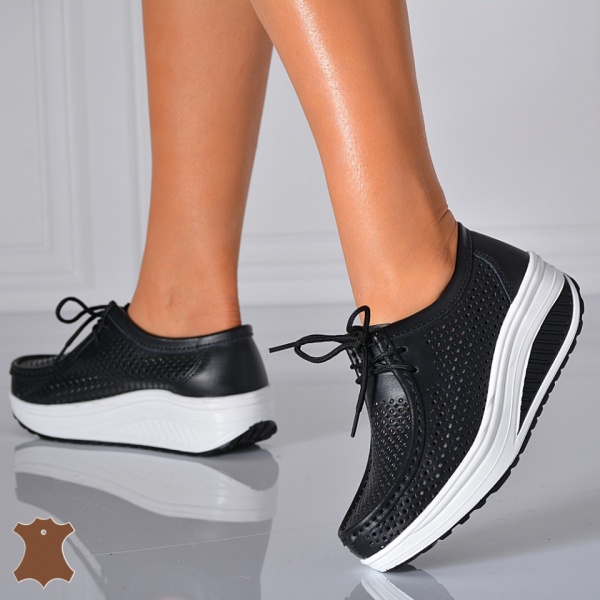 Pantofi Dama Piele Naturala Zena 4 Negri- Need 4 Shoes