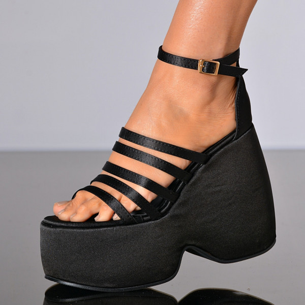Sandale Cu Platforma Mirtys Negre