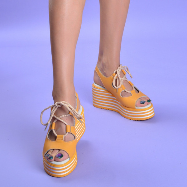 Sandale Piele Naturala Kim Yellow