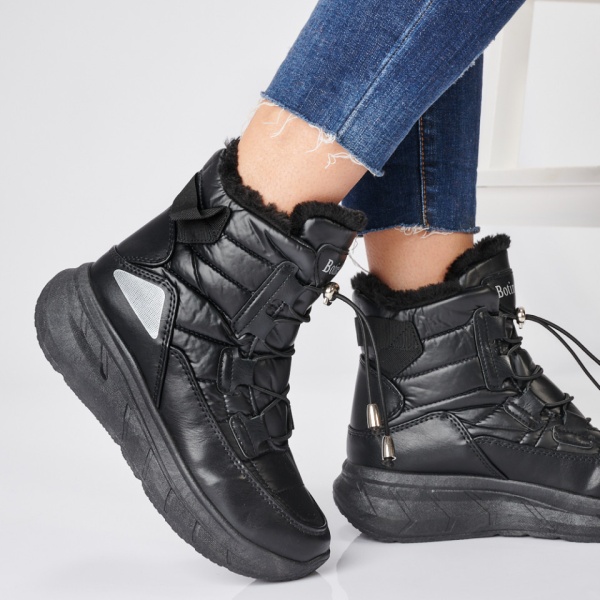 Ghete Dama Imblanite Sibel Negre - Need 4 Shoes