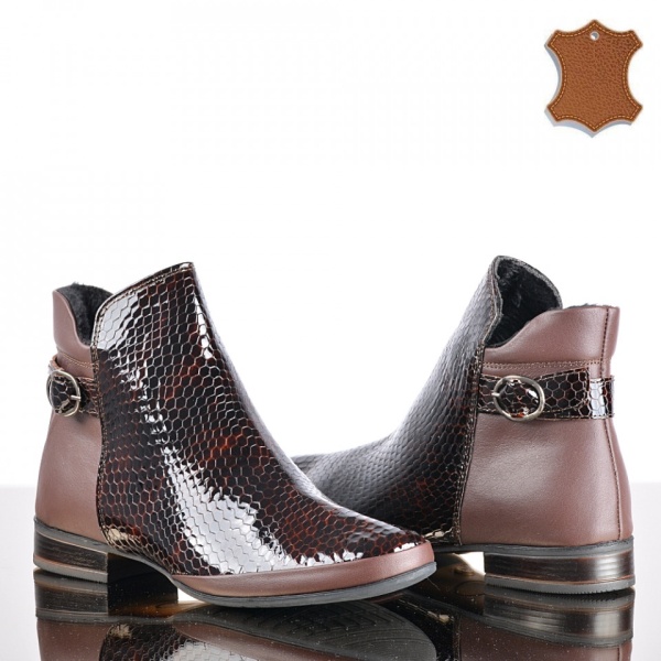 Ghete Dama Piele Naturala Hazal 3 Maro- Need 4 Shoes